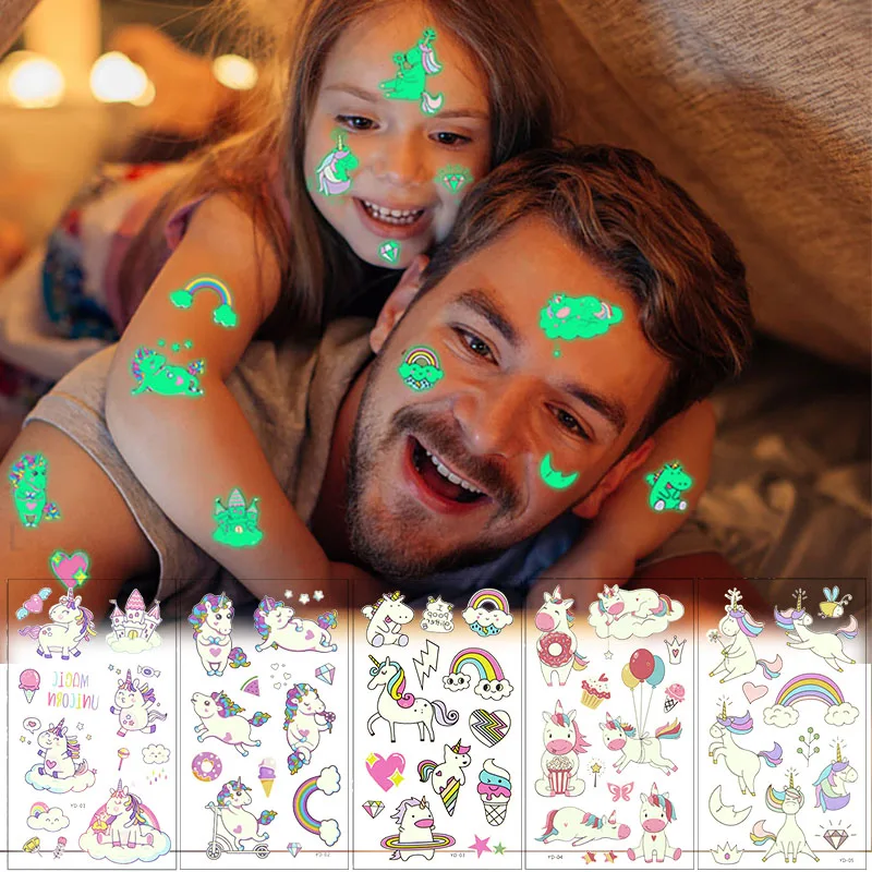 Zestawy zabawek z motywem jednorożca tęczowy jednorożec bransoletki pierścionek tatuaże naklejki Puzzle zabawki dla dzieci prezent urodzinowy Pinata wypełniacze — zdjęcie 4