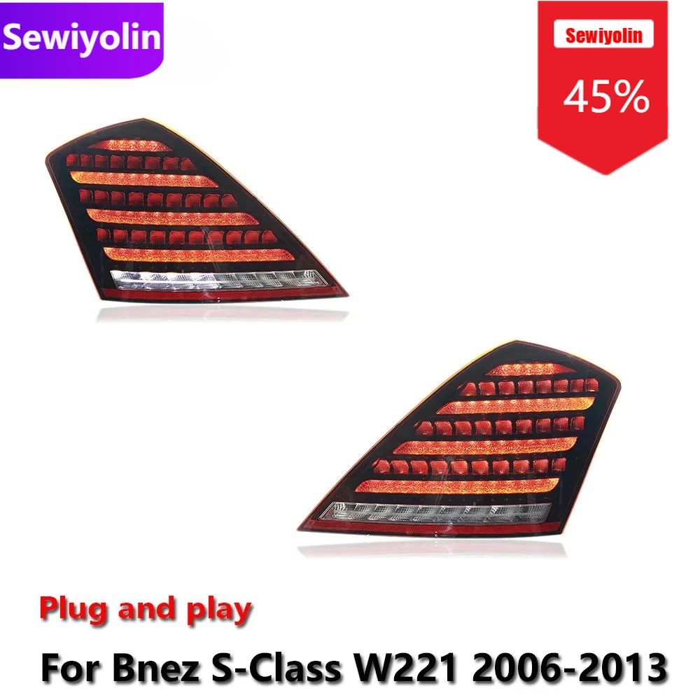 

Sewiyolin автомобильный светодиодный задний фонарь DRL в сборе для Benz S-Class W221 2006-2013 авто противотуманный DRL тормозной указатель поворота Plug And Play