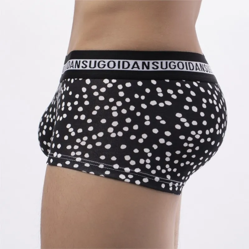 Sous-vêtements en coton pour hommes Boxer Shorts U poche convexe taille basse drôle imprimé caleçon Sexy Ropa intérieur Divertida