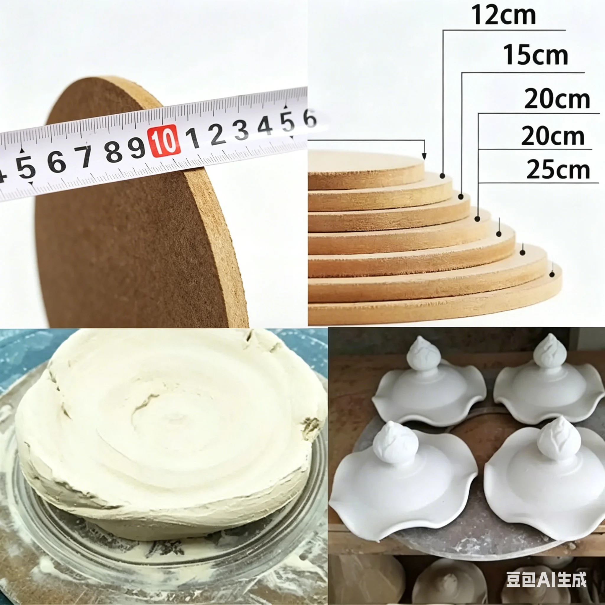 12-25CM Pottery Wheel Bat Drying Fiberboard Pottery Drying Board DIY Clay Tool Ceramic Sculpture Balanced Turntable Pottery Tray