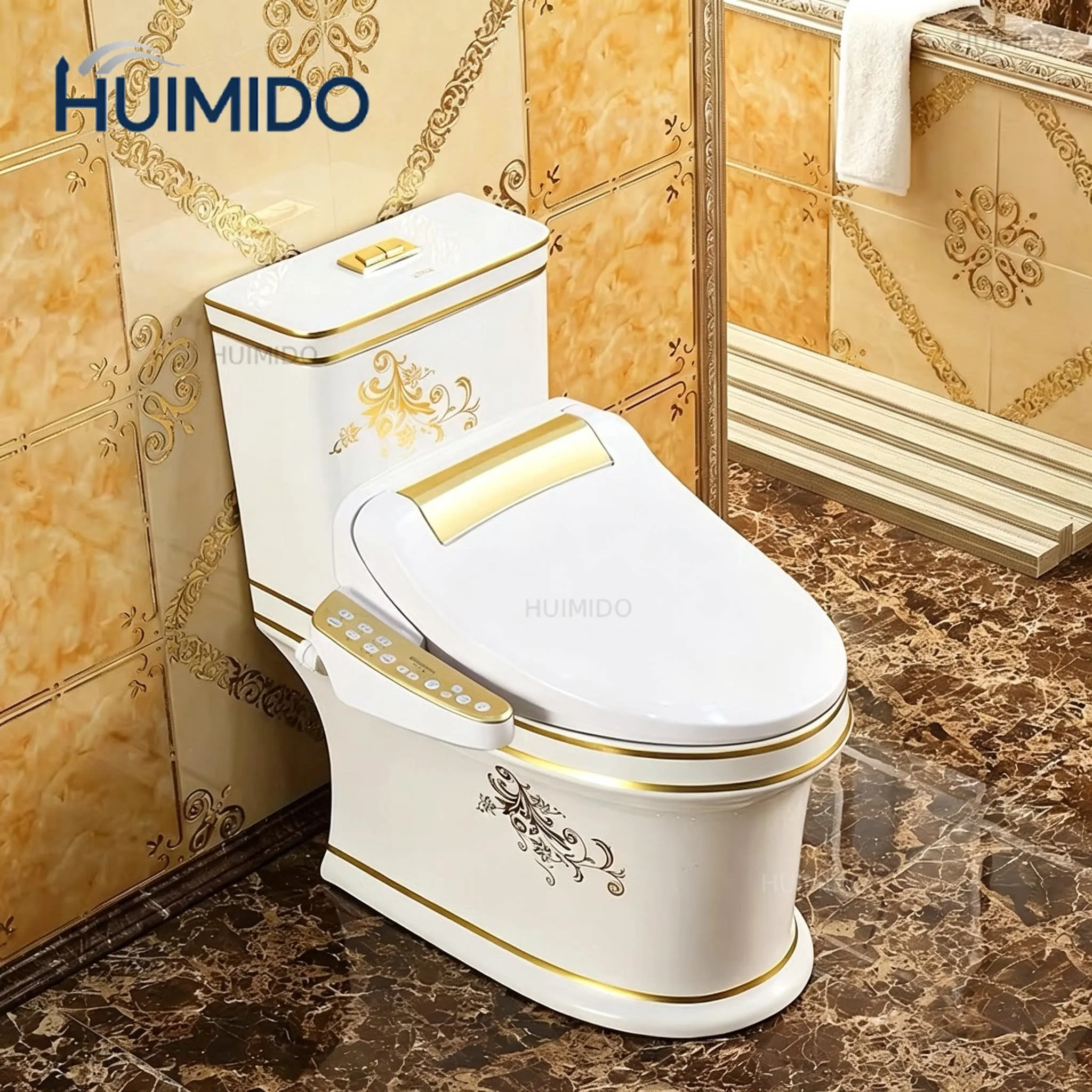 European toilet golden intelligent water-saving toilet cover instant toilet cover full automatic cleaning and drying