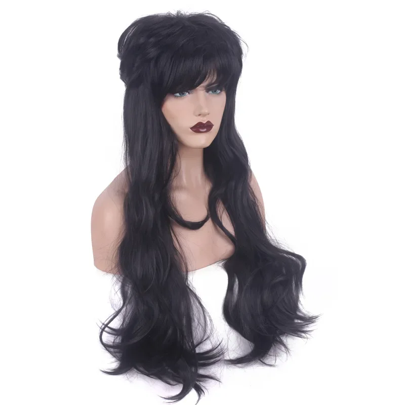 

Black anti-warping long straight hair, European and American movie models, magic witch queen style