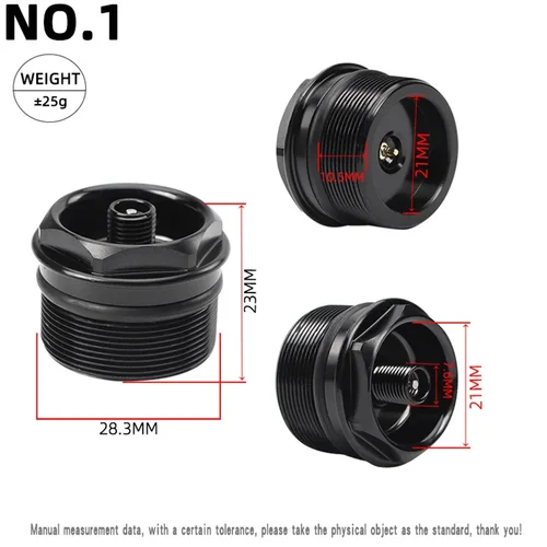 Imagen 2 del producto Ensamblaje de tapa de horquilla de aire para bicicleta, montaje de tapa de horquilla de aire, X Mm, tuerca de válvula de horquilla de bicicleta XP Mm