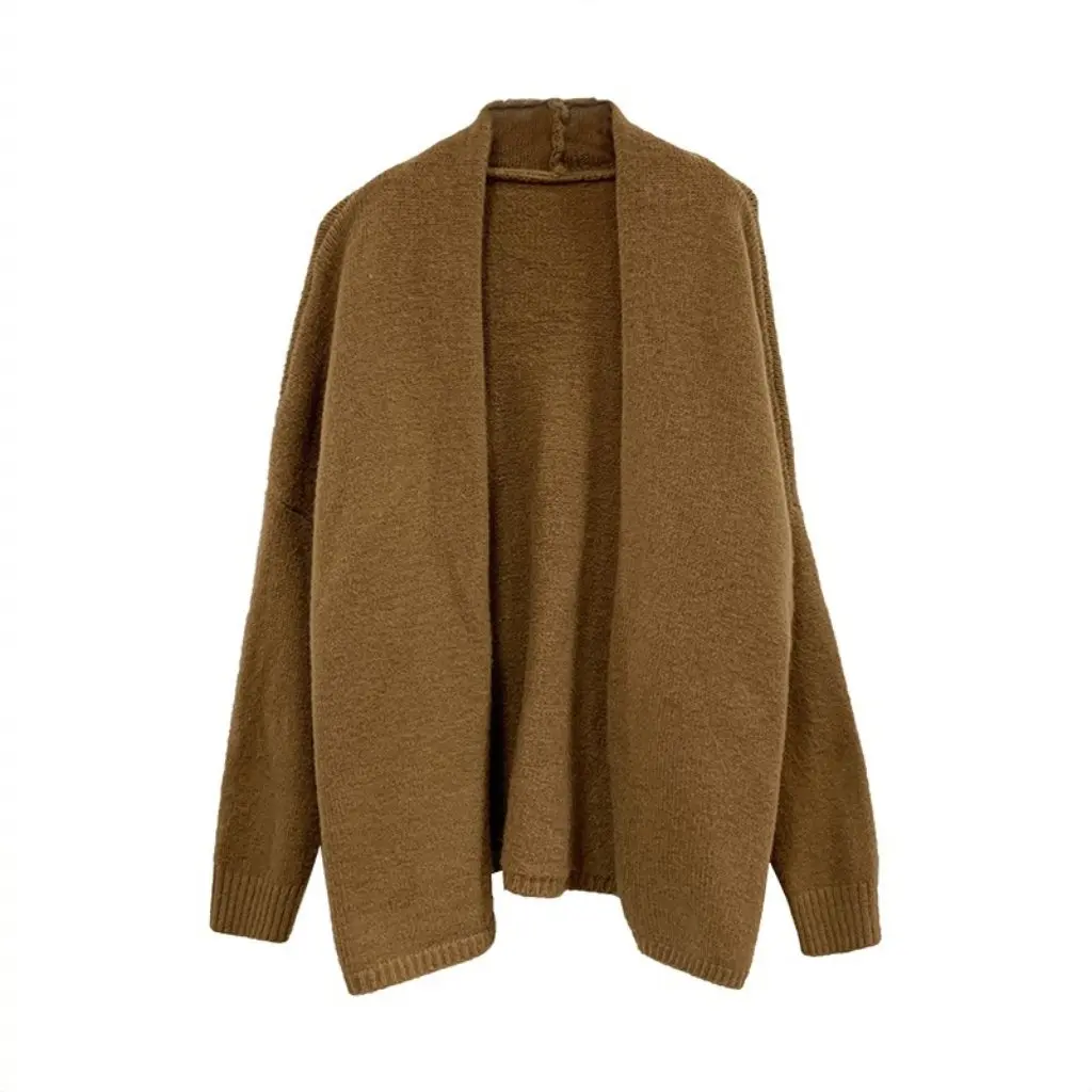 

Women's Soft Thick Cardigan V-Neck Loose Knitted Outer Sweater Jacket Top Spring Fall Lazy Style