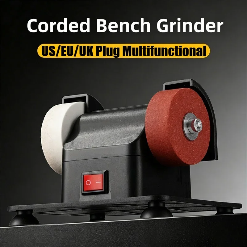 Mini Bench Grinder Tabletop Grinding Polishing Machine Knife Sharpener Speed Adjustable Household Grinding Wheel Machine