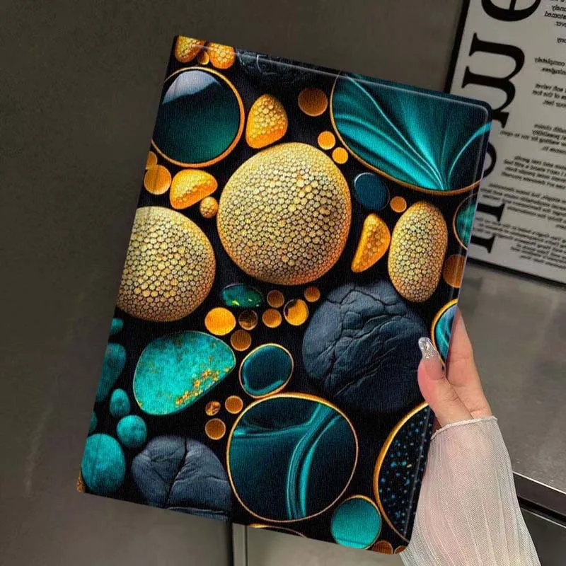 Pebble background For iPad Pro Mini Air 1 2 3 4 5 6 7 10 11 th 8 9 gen 11 M4 M5 Foldable Tablet Case Cover