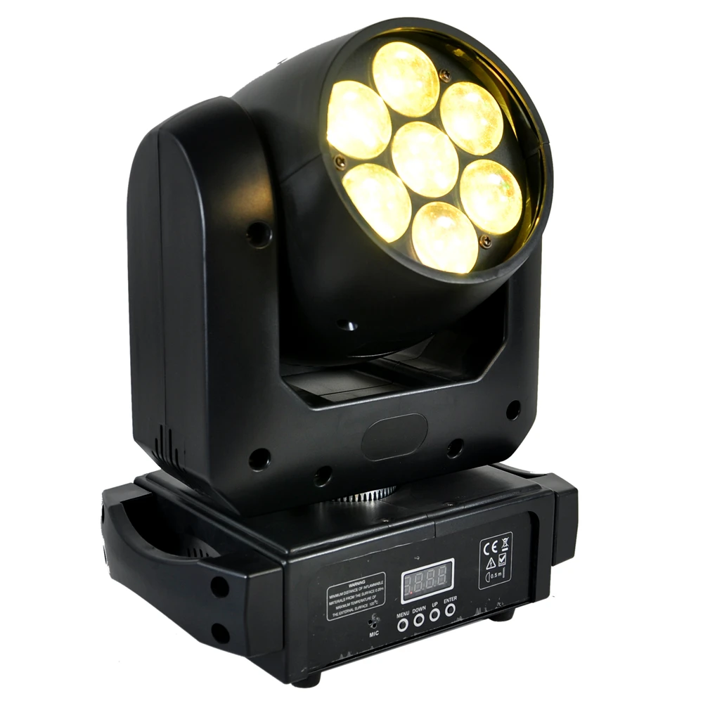 TIPTOP 7X15W RGBW 4IN1 Mini Led Moving Head Zoom Light 14/16 Channels Liner Dimmer High Speed Strobe Spot Wash Disco Lighting