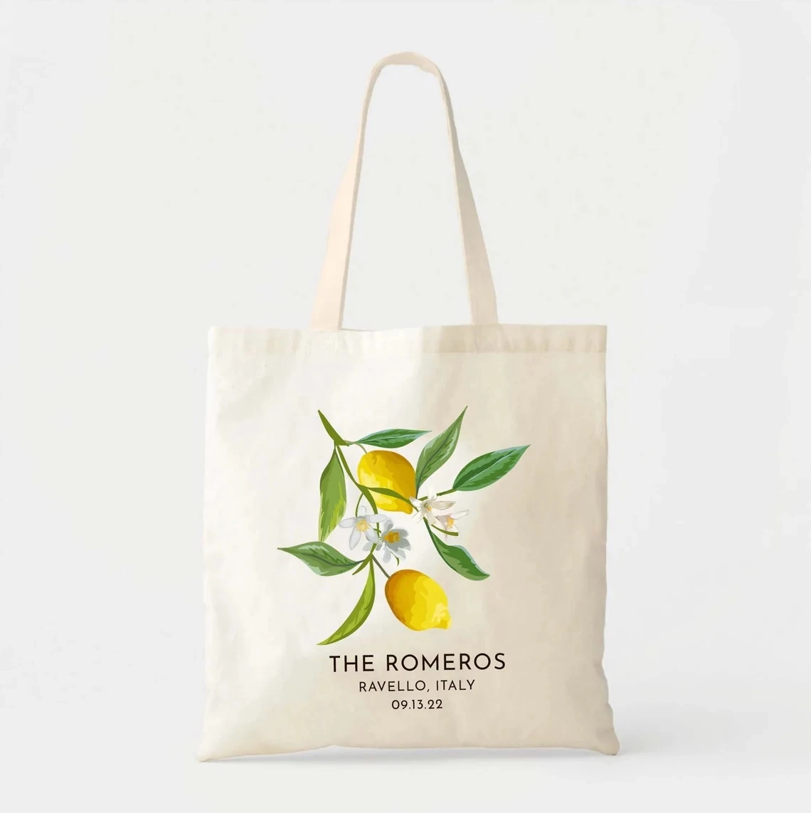 Italy Wedding Tote Bag - Custom Wedding Totes - Destination Wedding Welcome Tote - Italian Wedding - Citrus Wedding Favor - Lemo