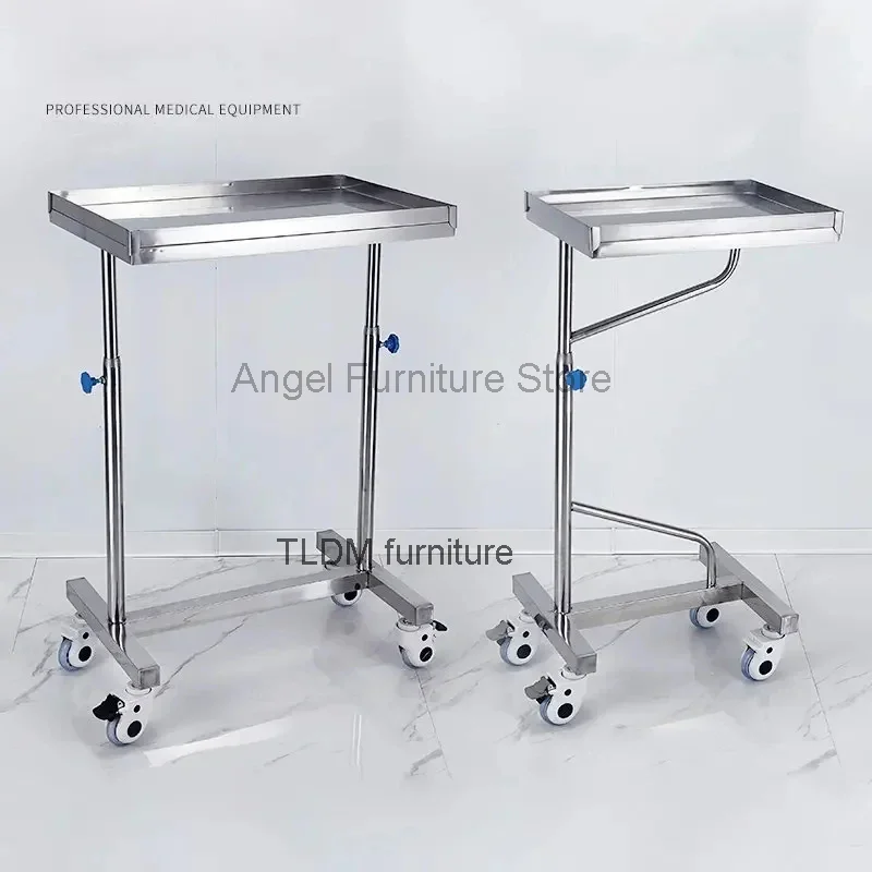 Thickened Stainless Steel Trolley Medical Rack Barber Shop Trolley Hospital Surgery Tray Trolley Beauty Salon Auxiliary Cart