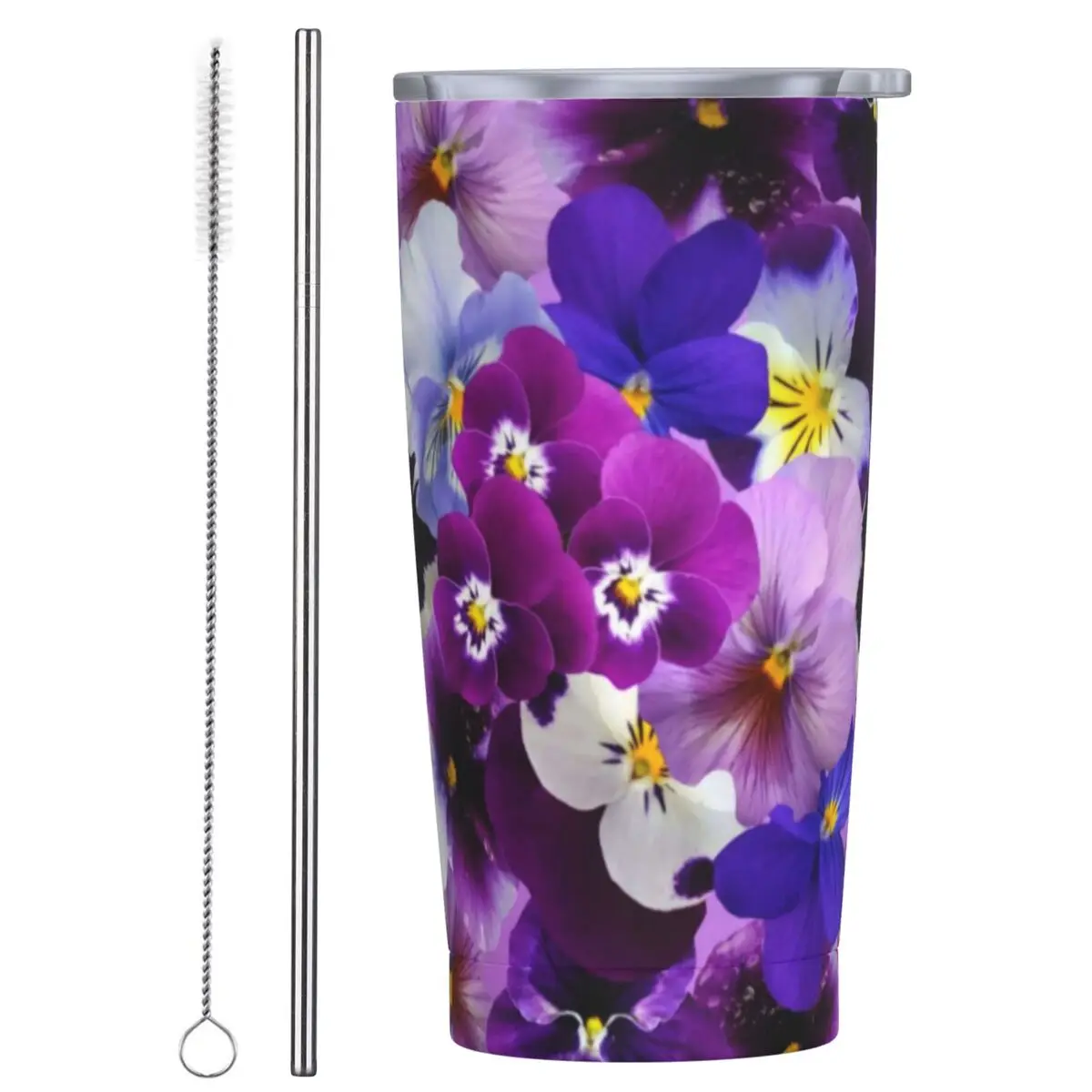 

Midnight Blue Purple Floral Stainless Steel Tumbler Purple and Blue Mugs Cup Thermal Mug Heat Hot Drinks Milk Tea Water Bottle