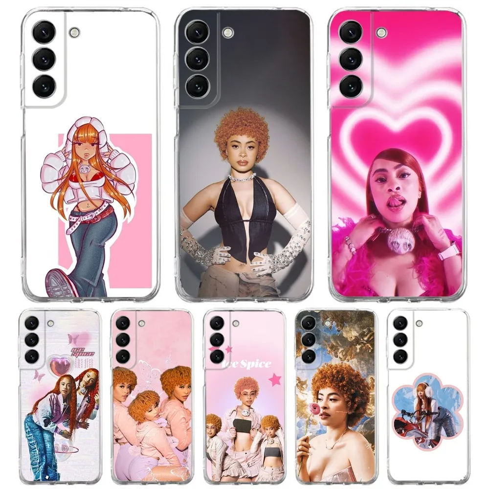 Rapper Ice Spice Phone Case Silicone For Samsung S30,S23,21,22,20 Ultra,S20 FE lite,S10,9,PIus Note20ultra Cover Clear