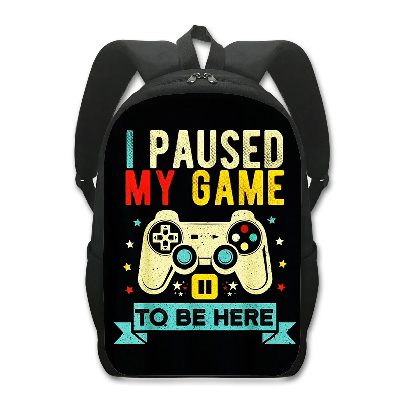 Video Games Funny Gamepad Gamer Backpack College School Bags Bookbag Travel Hiking Camping Daypack for Adults Teens Boys Girls