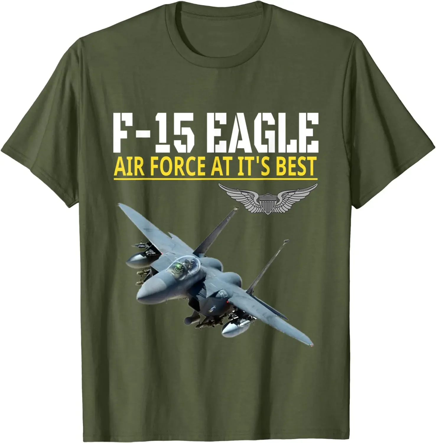 2024US Air Force F-15 Eagle Fighter Aircraft T Shirt. New 100% Cotton Short Sleeve O-Neck Casual T-shirts Loose Top Size S-3XL