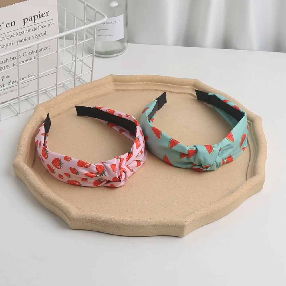 New Children\'s Fruit Pattern Headband Fabric Knot Headband Cute Sweet Headband Hair Accessories for Girls