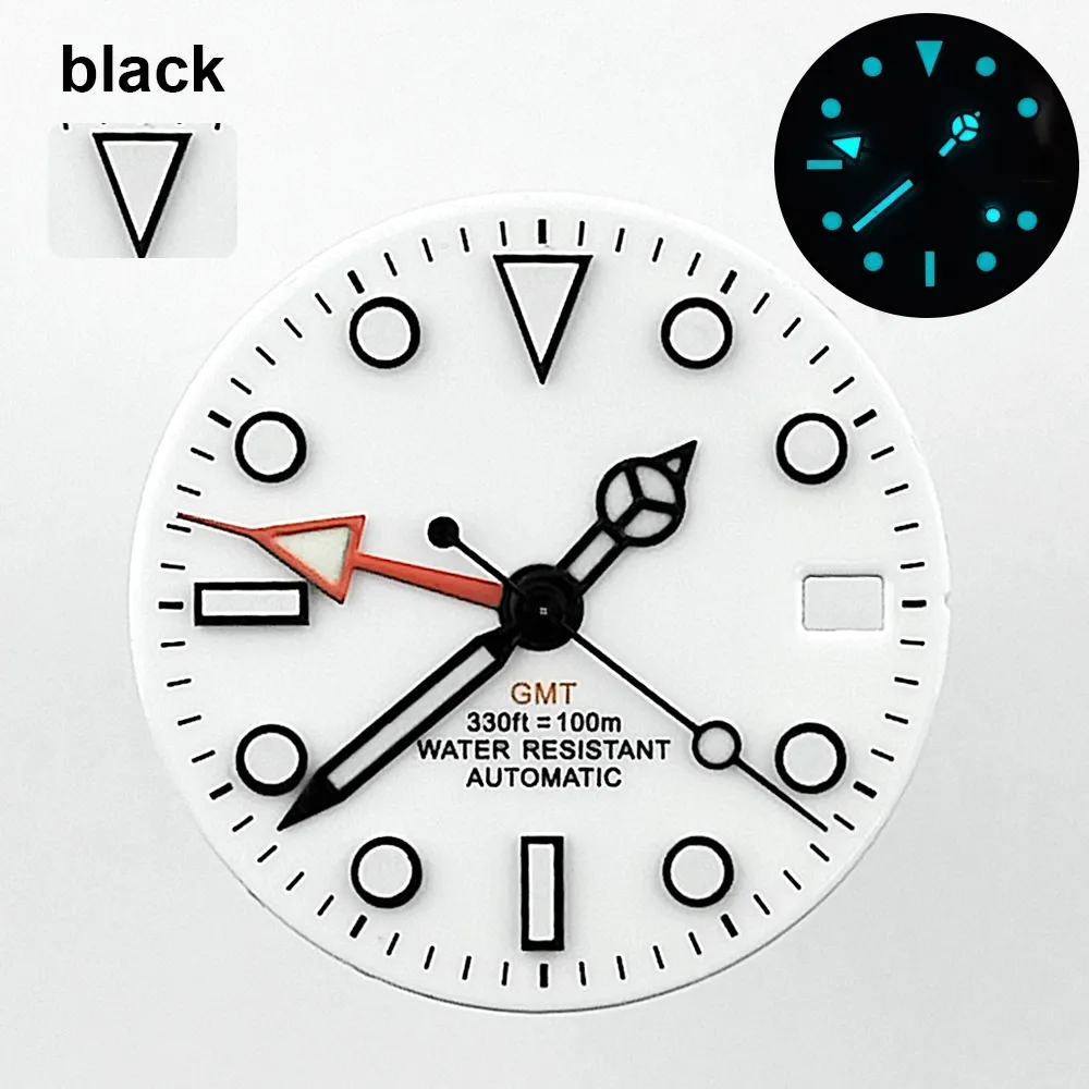 39,5-mm-GMT-Gehäuse, geeignet für das NH34-Uhrwerk, mit Saphirglas, Uhrenarmband, Zifferblatt, Zeiger, Uhrenteile und Zubehör. – Detail 6