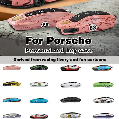 포르쉐 파나메라 카이엔 마칸 718 카이맨 박스터 911 타이칸 10-25 차량용 그린 그렐로 도색 키 케이스 보호 쉘 커버