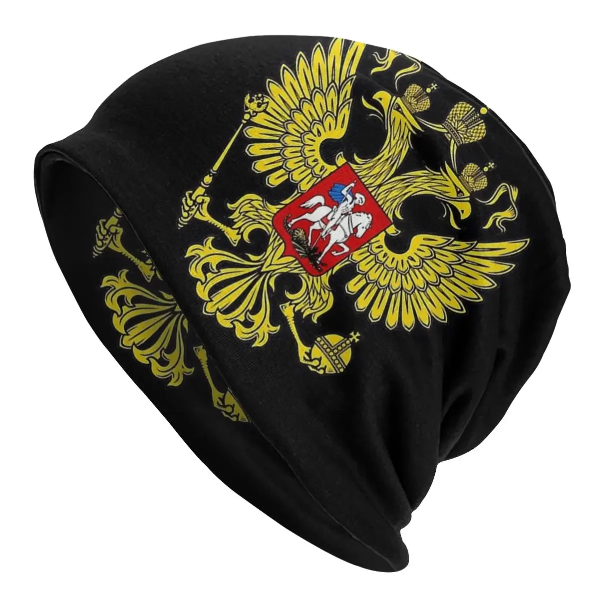 Flag of Russia Men Women's Beanie Hats Coat Of Arms  Federation Knitted Hat Hip Hop Earmuff Bonnet Street Skullies Beanies