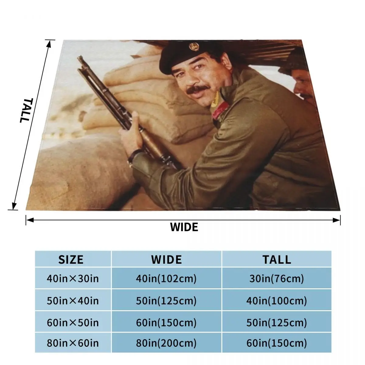 Saddam Hussein Ak47 2241 Blanket Knee Blanket Blankets & Throws Throw Blanket