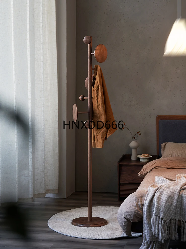 

Hanger floor black walnut clothes rack household