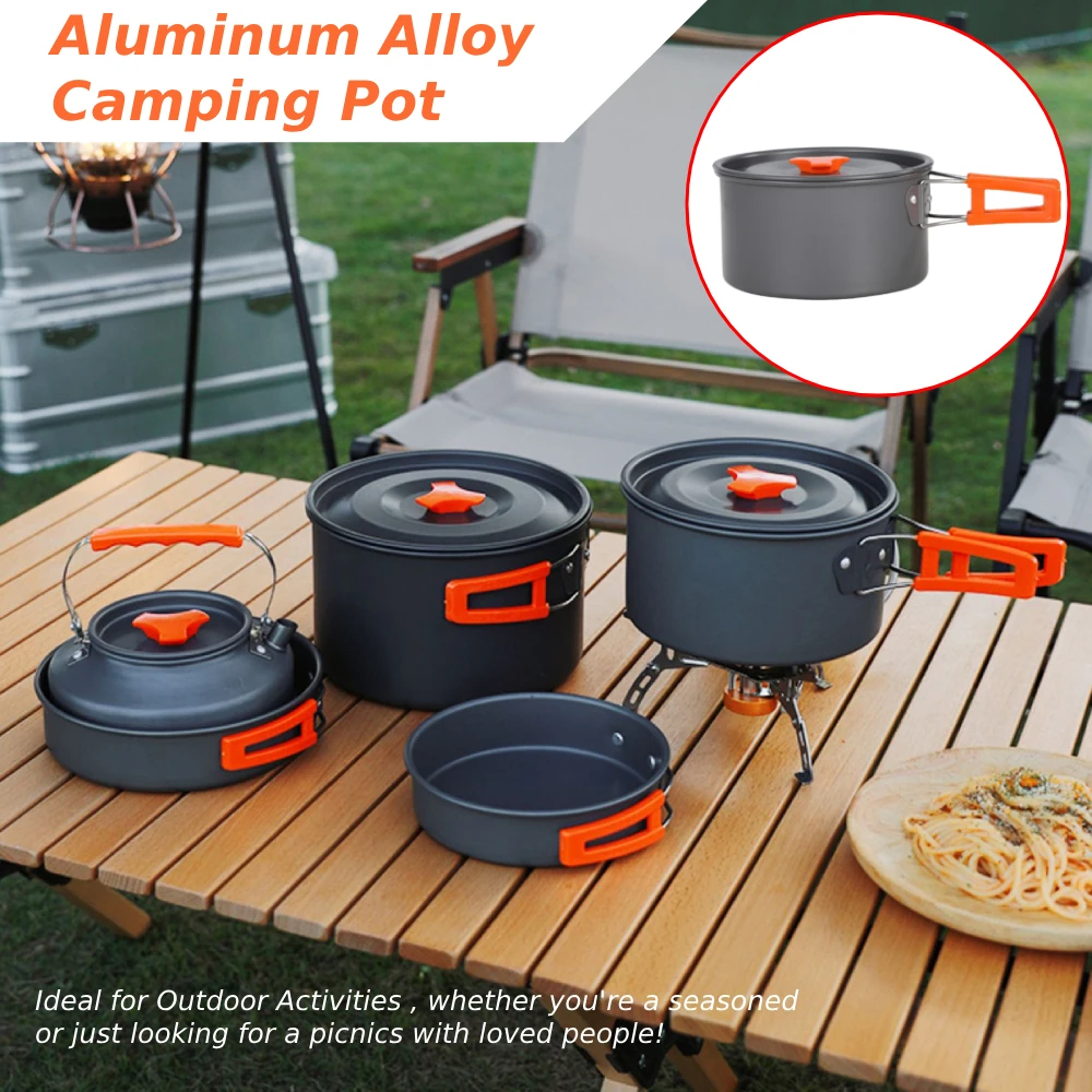 

Горшок для кемпинга, кипящая вода, антипригарная компактная кастрюля, кастрюля для приготовления пищи на открытом воздухе, кастрюля для путешественников, исследователи для барбекю, пляжный туризм