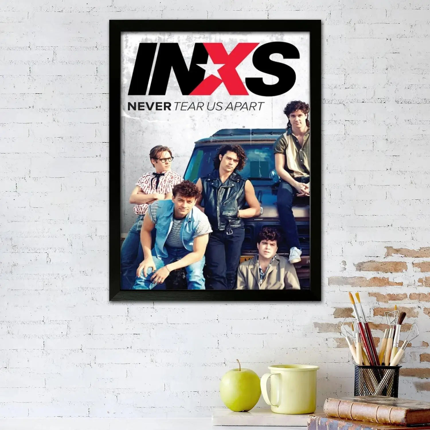 ملصق فني من القماش INXS وفن جداري، طباعة صور، ديكور غرفة نوم عائلية حديثة، ملصقات، لوحة زخرفية #2