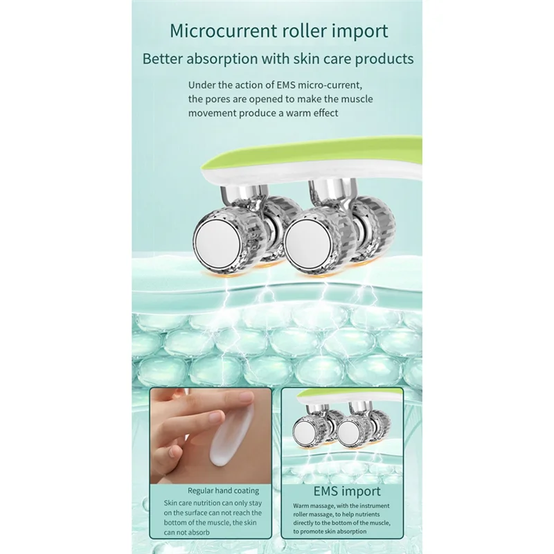 TAIGH-EMS Microcurrent Roller Face-Slimming Artifact V-Face Beauty Facial Massager For Firming And Lifting The Face