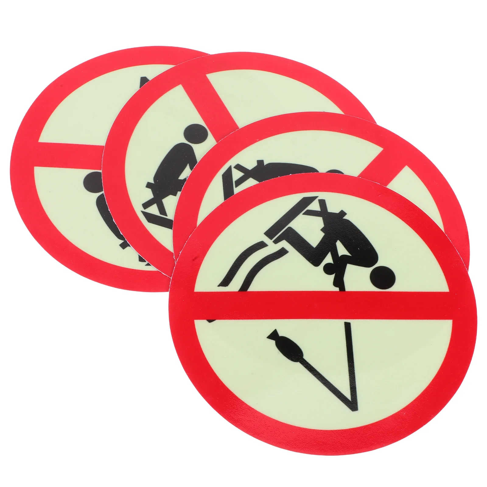 

4pcs No-Fishing Sign Stickers Luminous Waterproof Outdoor Warning Signs For Park Lake Pond In Dark Prohibited Fishing