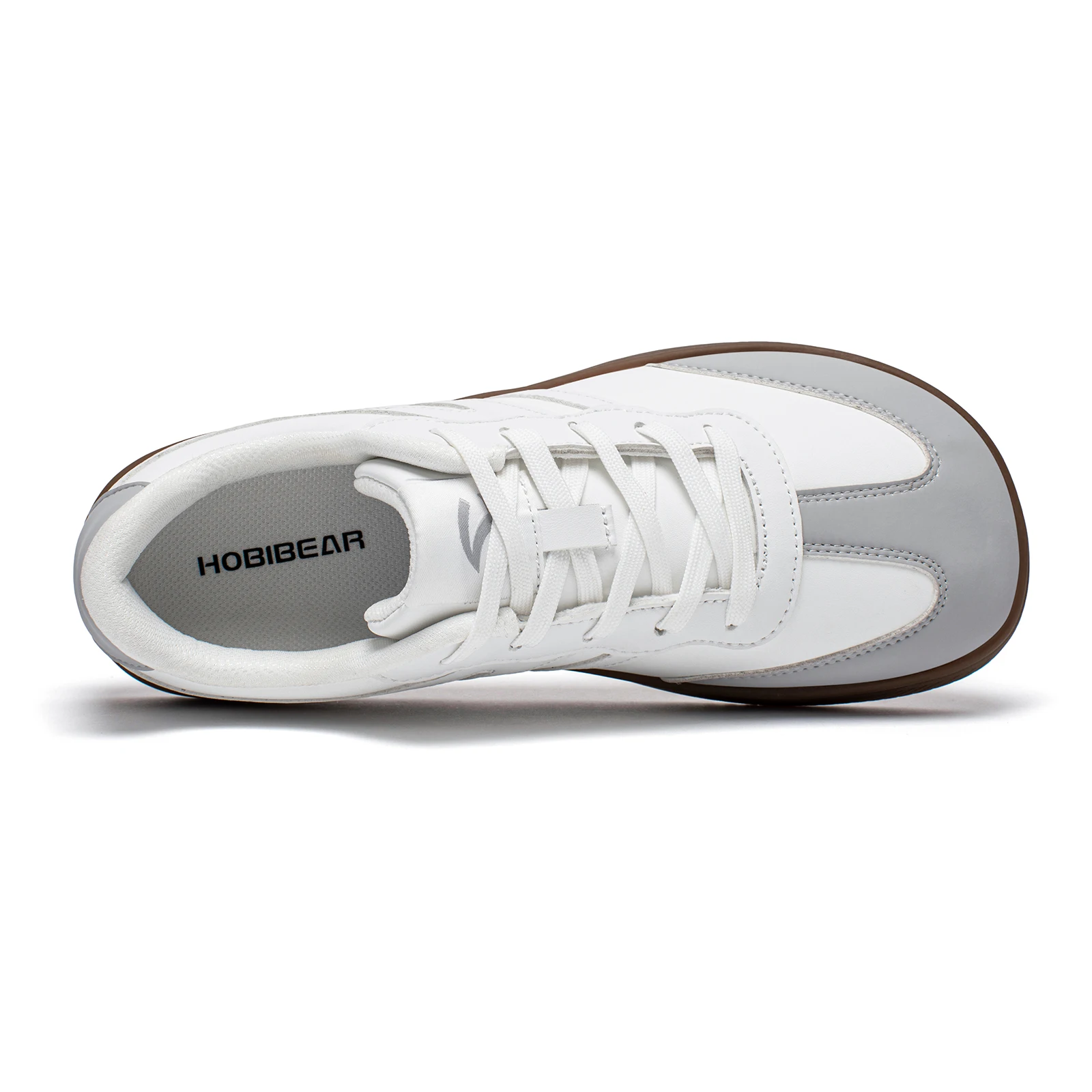 أحذية HOBIBEAR للجنسين ذات مقدمة واسعة أحذية رياضية من الجلد الصناعي كاجوال برباط علوي أحذية عصرية كلاسيكية للنساء والرجال