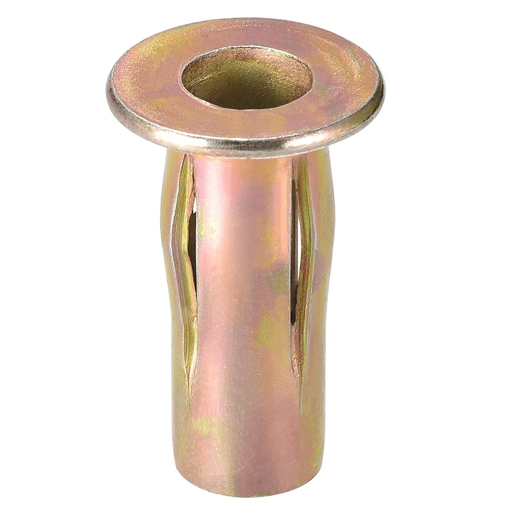 Multi-Grip Rivet-Nut, M8 Pre-Bulbed Shank Carbon Steel Color-Zinc-Plated Flat Head Threaded Insert Nut 25Pcs