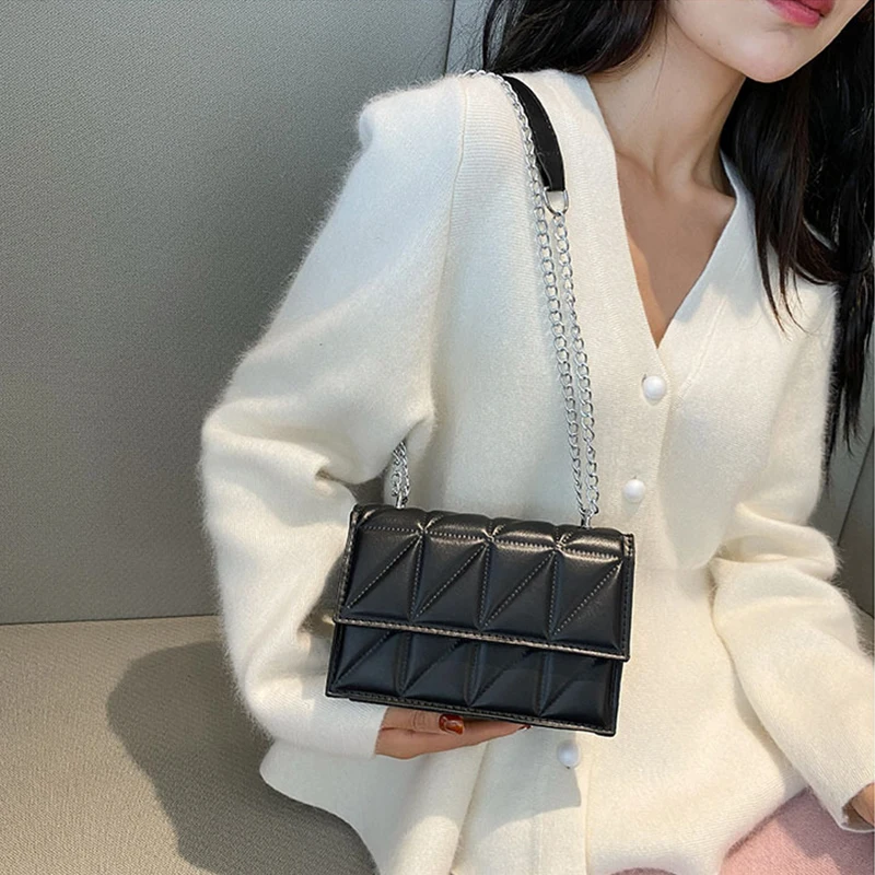 Designer Mode Frauen Umhängetasche Damen PU Leder Griff Handtaschen Kette Riemen Umhängetaschen für Frauen – Detail 8