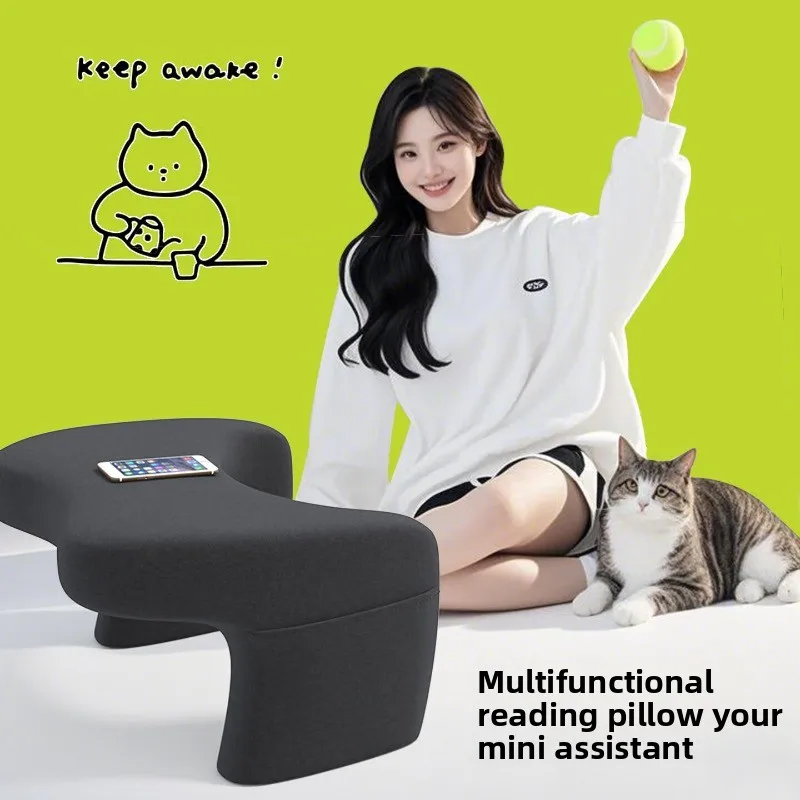 Bed Desk with Backrest & Pillow, Lazy Lap Table for Gaming Reading Learning, Student Home Office Tray for Laptop, Sturdy Plastic