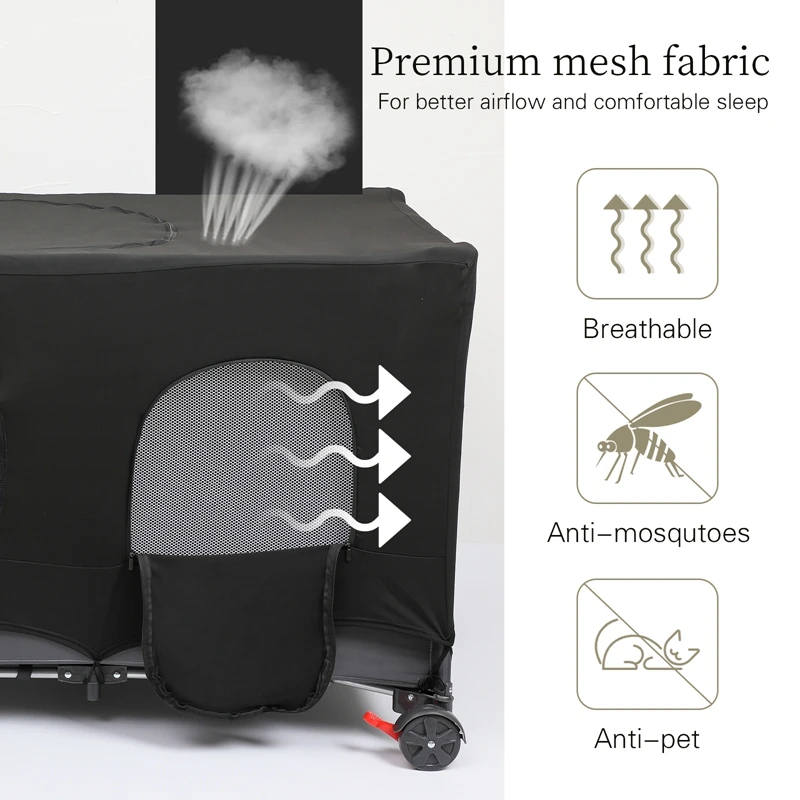 휴대용 아기 침대보, 통기성 암막 햇빛가리개 커버, 여행용 신축성 텐트, 세탁 가능한 아기 침대 용품