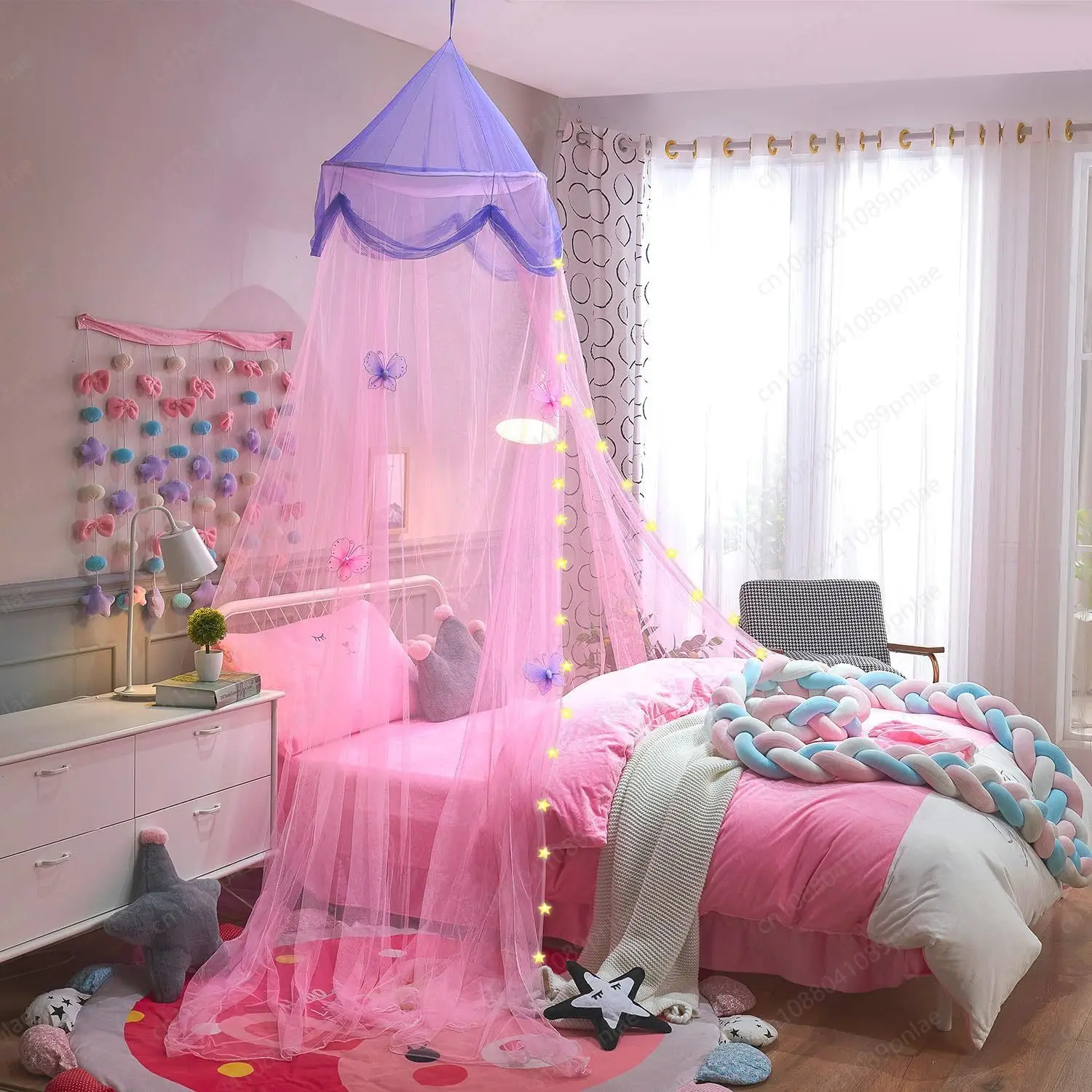 Dome Wave Princess Mosquito Net, Single Door Floor Ceiling Encrypted Model