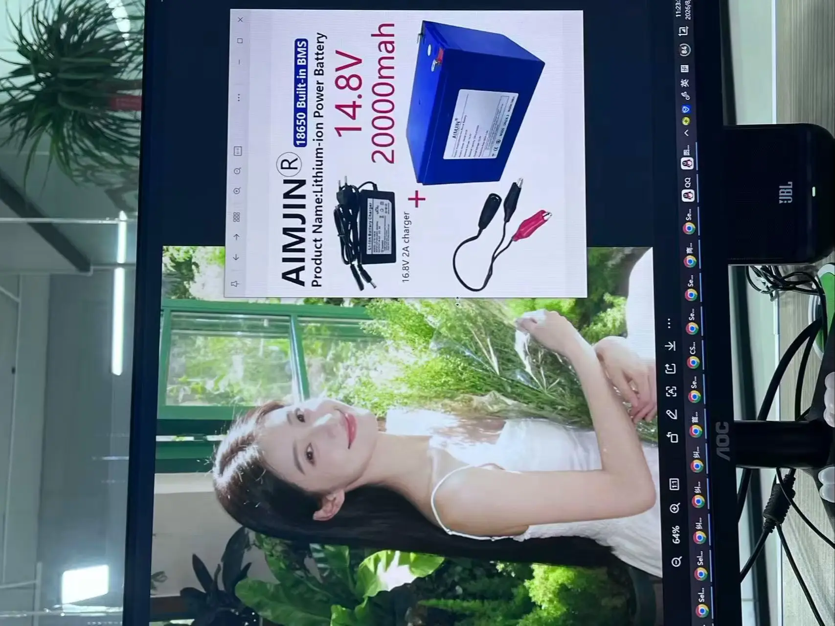 4S5P 14.8V 20000mAh Lithium-ion Battery, Suitable for 16.8V Equipment, High-power Inverter, Tourist Car Solar Cell so on