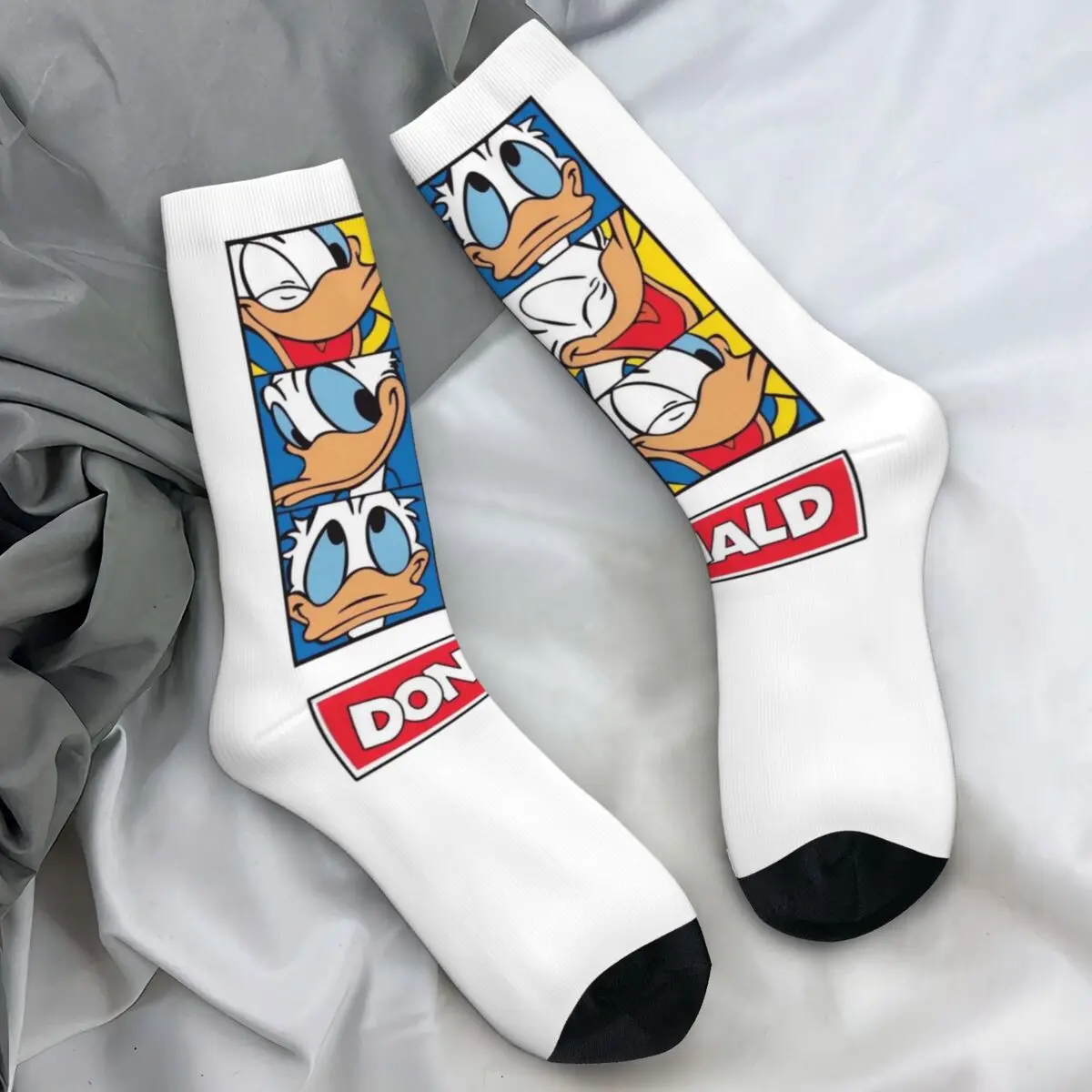 

Donald Duck Collage Stockings Adults Socks Breathable Gothic Socks Winter Outdoor Sports Anti-Slip Pattern Socks Birthday Gift