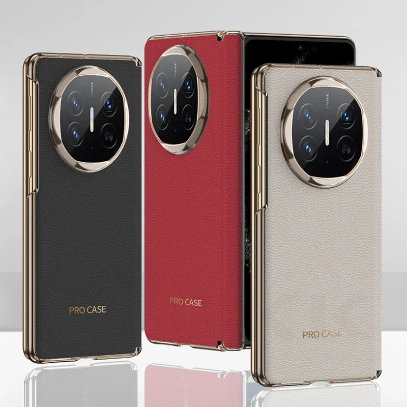 

For Magsafe Wireless Charge Leather Case For Huawei Mate X6 Magnetic Hinge Protective Plating Hard Cover For Huawei Mate X6 Case