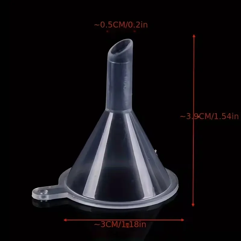 10/50Pcs Mini Travel Size Clear Plastic Funnels for Perfume Essential Oil Cosmetic Liquid Refillable Bottle Spice Powder view 2