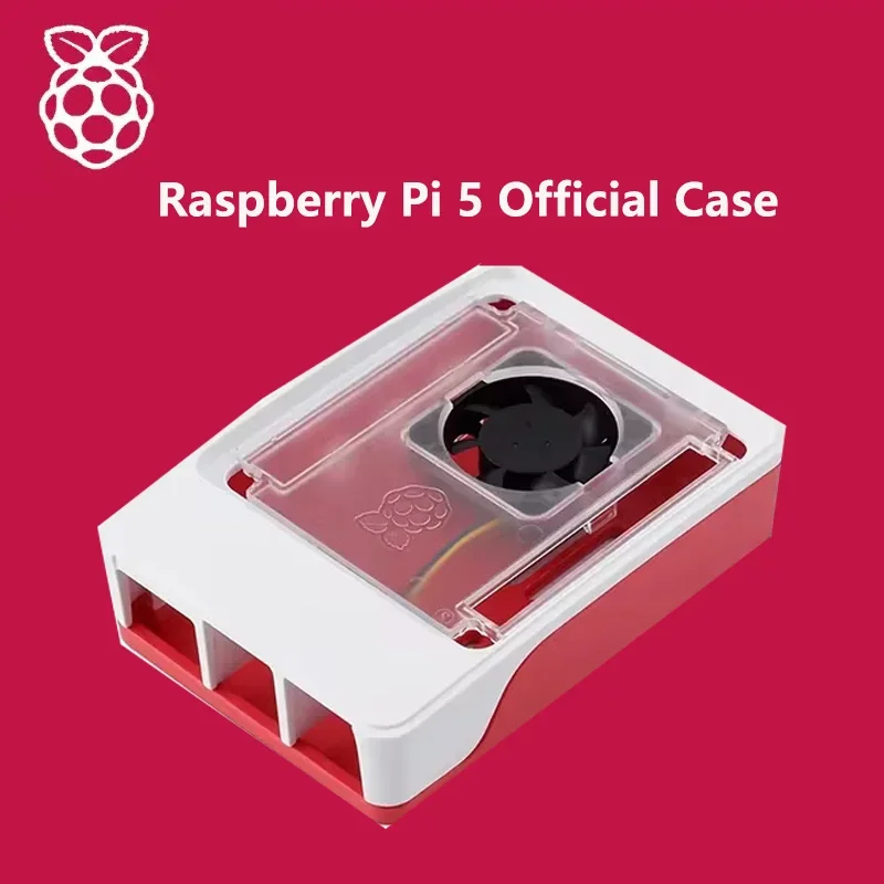 

Корпус Raspberry Pi 5, официальный корпус Raspberry Pi для, встроенный охлаждающий вентилятор, красный/белый МАТЕРИАЛ КОРПУСА из АБС-пластика