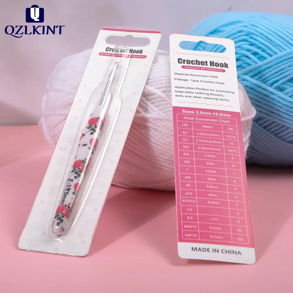 

Hot 1Pcs Rose Crochet Hooks Rubber Grip Extra Long Crochet Needles for Beginners and Knitting Crocheting Yarn DIY Crocheting