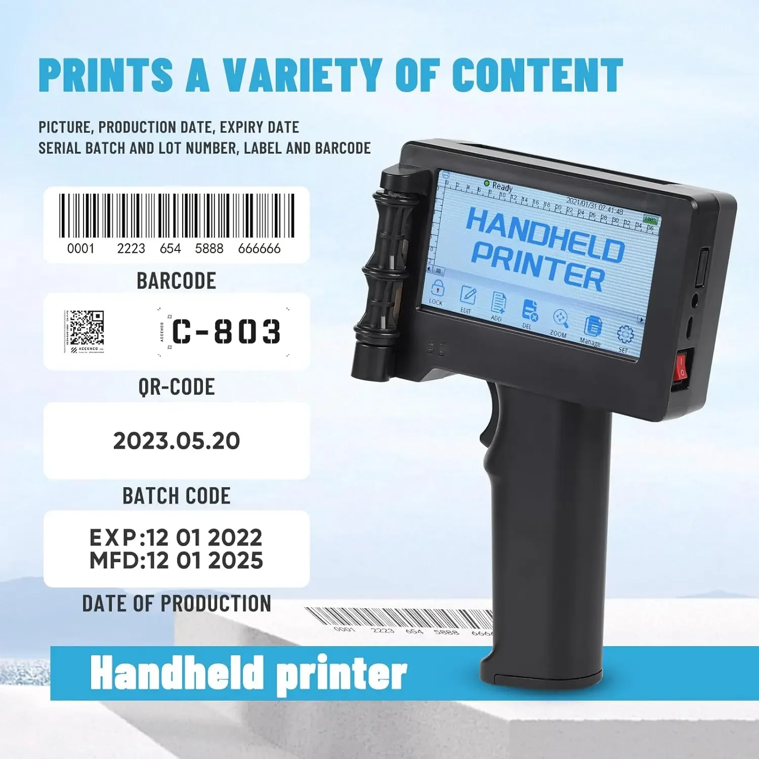 Portable Handheld Machines Printing Provided Ink Jet Printer Inkjet Printers USB Multifunctional 7 Hours 6 Color Inkjet Printer