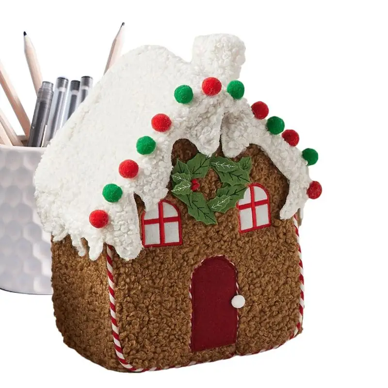 

Christmas Stuffed Gingerbread House Festive Gingerbread House Plushie Doll Christmas Gingerbread Ornament For Children Room