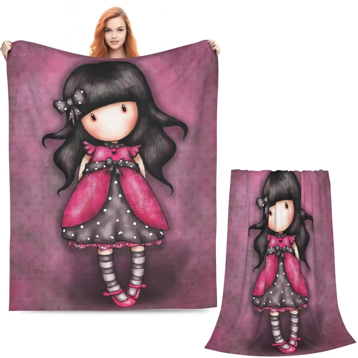 Santoro Gorjuss Blanket Soft Warm Flannel Throw Blanket Plush for Bed Living room Picnic Travel Home Sofa