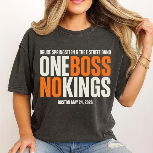 Bruce Springsteen - One Boss No Kings Graphic Pop Men's T-Shirt Unisex O-Neck 100% Cotton Short Sleeve Y2k Oversized Fashion Tee