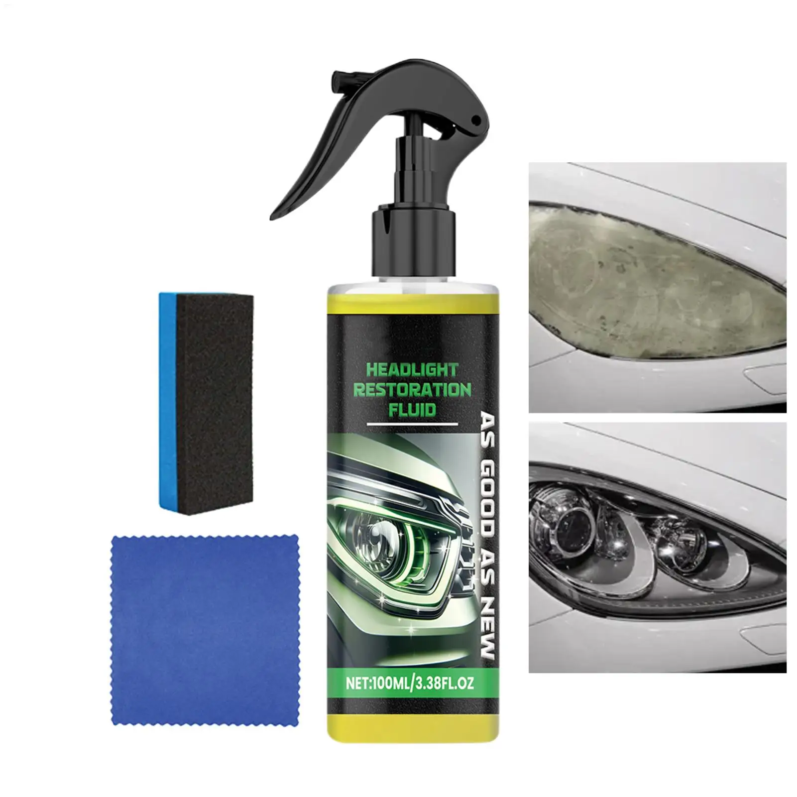 Headlight Restoration Liquid 100ml Boost Visibility Solution Anti-Yellow Car Headlight Cleaner For Beginners Professionals