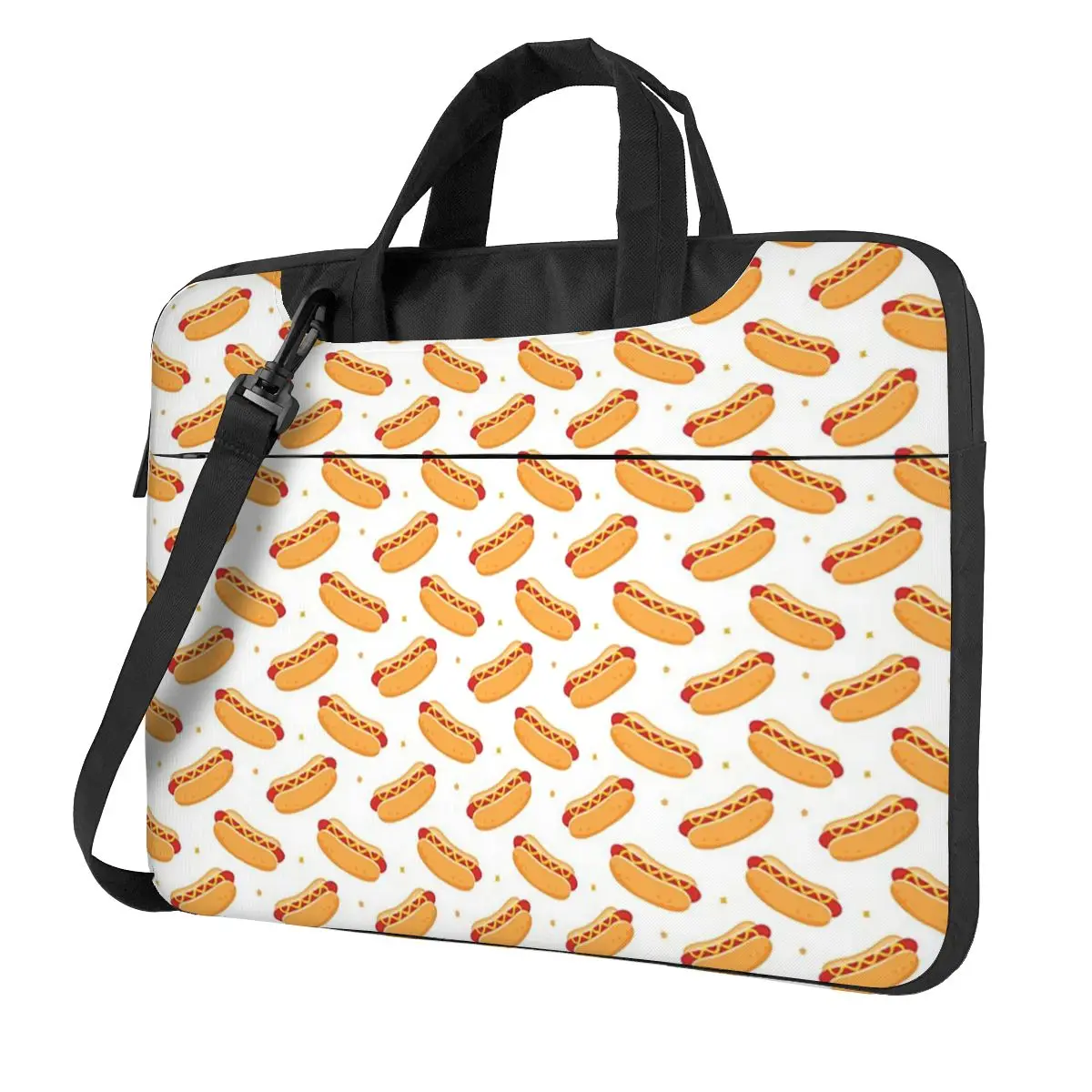 Hot Dog Food Delicious Pattern Crossbody Laptop Bag Case Computer Bag Resistant Protective Notebook Pouch for Macbook Pro Lenovo