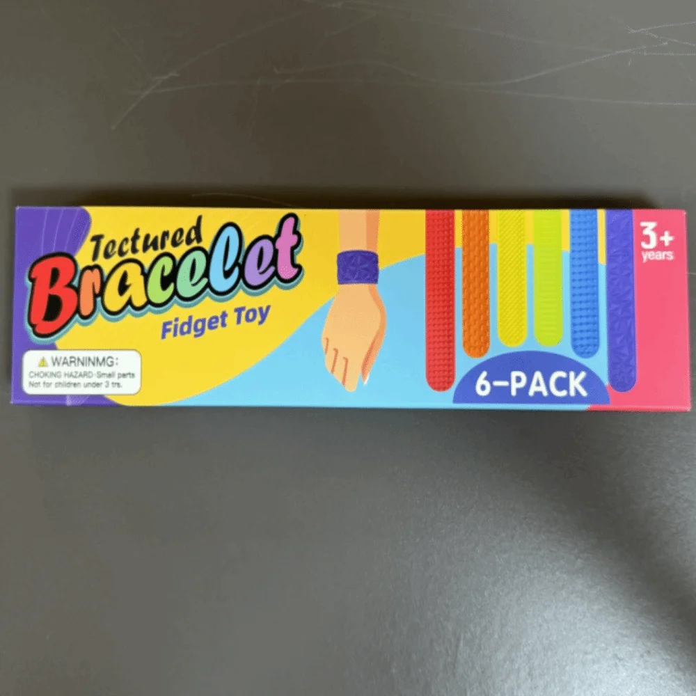 

Набор из 6 предметов, новые силиконовые браслеты, носимый дизайн, портативные сенсорные игрушки-непоседы, текстурированный инструмент для успокоения поверхности, путешествия