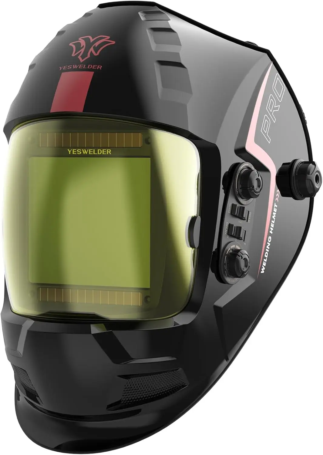 

Auto Darkening Welding Helmet with Large Viewing Window, 4 Sensors, Solar Power for TIG MIG Arc Weld Grinding