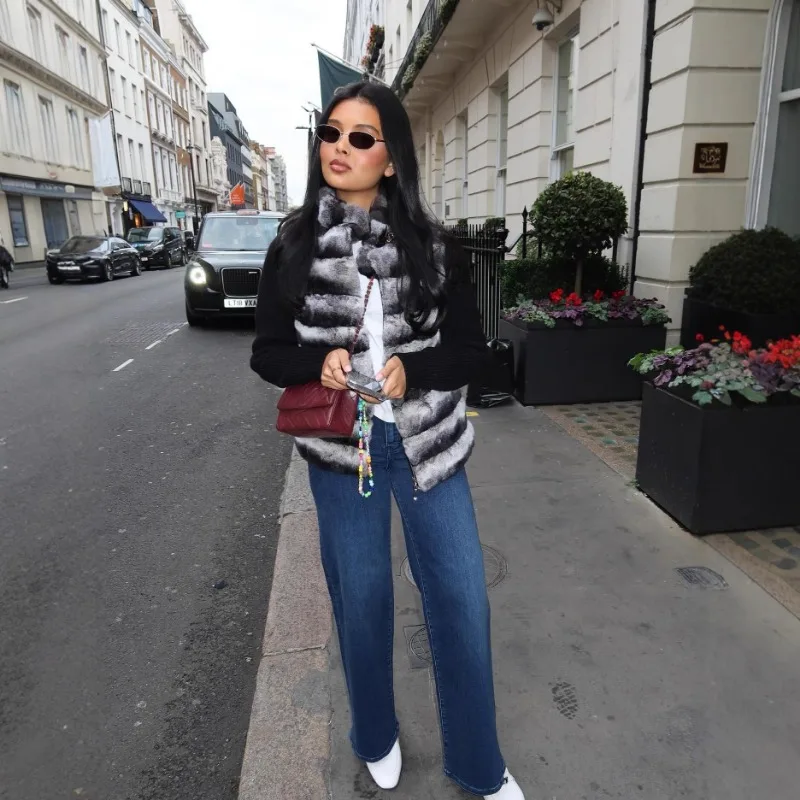 جديد إمرأة Y2K موضة أفخم مخطط سترة مشغولة من الصوف الدافئة جاكيت زيبرا الخريف والشتاء الاتجاه الخريف الشتاء معاطف الموضة 2026 #5