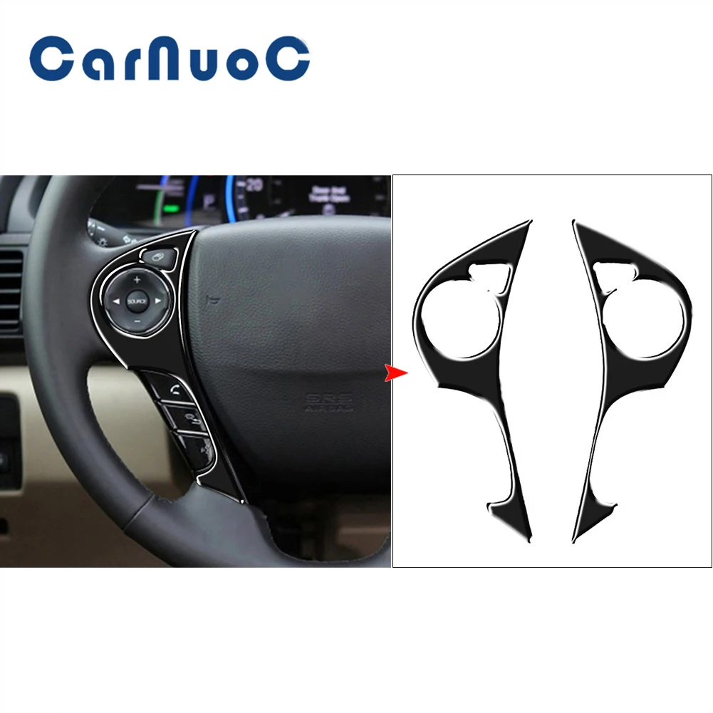 

For Honda Accord 2013 2014 2015 2016 2017 Steering Wheel Panel Decoration Cover Trim Accessories Car Black Interior Stickers