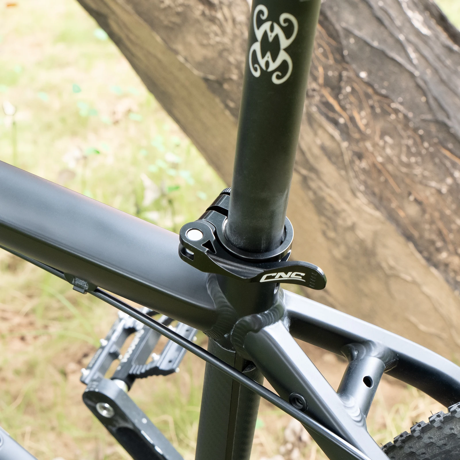 CNCLOL Aluminium-Legierung Fahrrad-Sattelstützenklemme 31,8/34,9mm Schnellspanner Sattelstützenkragen für MTB Rennrad – Detail 5